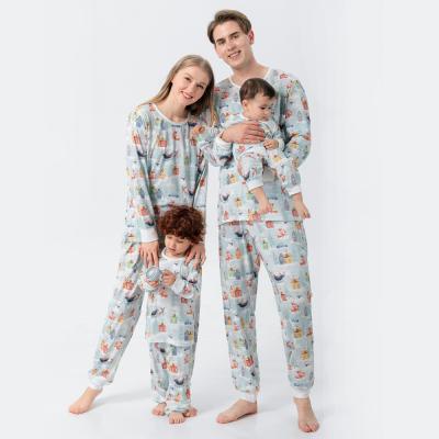 China High Sales Production Parent-child Suit Christmas Pajamas Sets Thermal Cartoon Printing Matching Clothing for sale