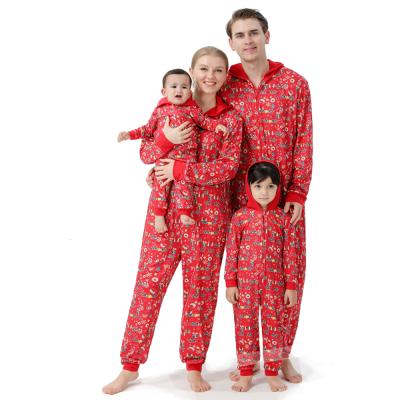 China Wholesale Unisex Adult Thermal Christmas Print Suit Family Christmas Pajamas Onesie for sale