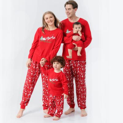 China New Style Winter Cotton Christmas Thermal Pajamas Family Matching Parent-child Suit for sale