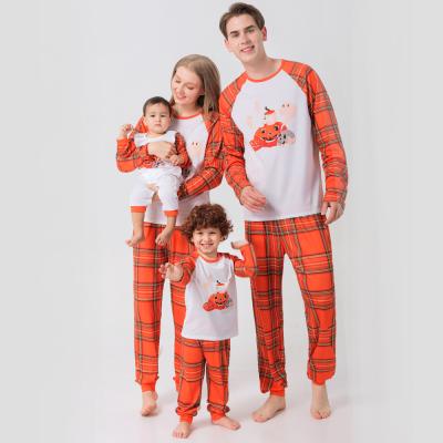 China Fashion Family Christmas Thermal Pajamas Matching Parent-child Suit Holiday Cartoon Printed Two-piece Set for sale