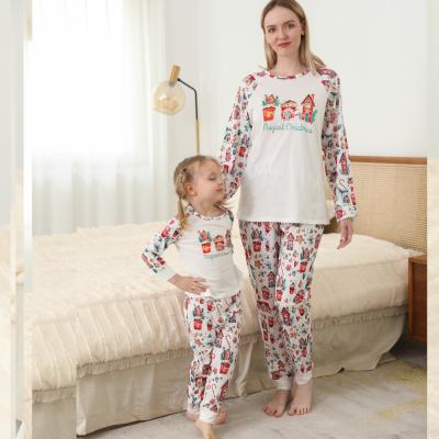 China Fashion Thermal Warm Family Clothing Christmas Matching Set Printed Cotton Christmas Pajamas Set for sale