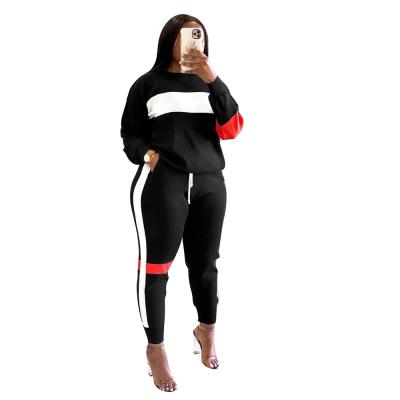 China European and American Women's Sweater Cashmere Sweater Suit Breathable Quilted Striped Sports Sheath Long Casual Women Wear for sale