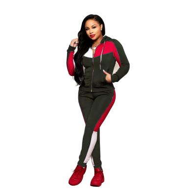 China Wholesale Fashion Autumn And Winter European And American Women's Breathable Clothing Quilting Leisure Hooded Sports Two-piece Set for sale