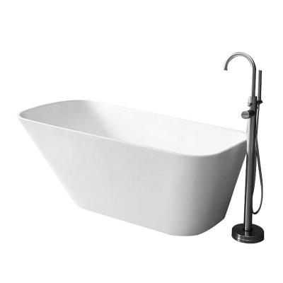 China Appearance Elegant Simple White Center Drain Acrylic Freestanding Bathtub for sale