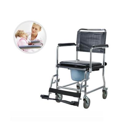 Κίνα NPKA3503 Mobile Commode Chair Steel Transfer Commode Wheel Chair With Bedpan προς πώληση