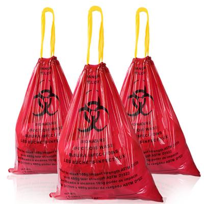 Китай Large Capacity Yellow Red Plastic Disposable Medical Biohazard Waste Bags продается