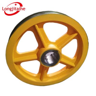 China Contemporary Ductile Iron Elevator Hitach* TKL/THL Yongd* 515/615*4*12 Traction Elevator Motor Main Traction Wheel for sale