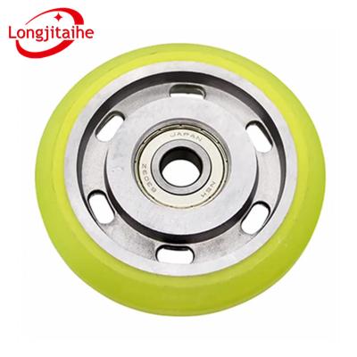 China Contemporary High Speed ​​Ladder Shoe Wheel 125*22*6303 Elevator Guide Shoe Roller/Wheel/Pulley For Elevator Parts AA24180 for sale