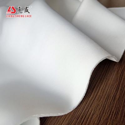 China Space Layer Material Pure White Polyester Spandex Sports Knitted Cloth Thick Mesh Fabric for sale