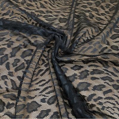 China Leopard DIMENSIONAL Spandex Nylon Power Mesh Fabric For Lingerie / Corset / Checkup / Panties for sale