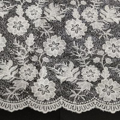 China Other Special 100% Polyester Mesh Embroider Fabric With Sequin And Bone Yarn For Wedding Dress for sale