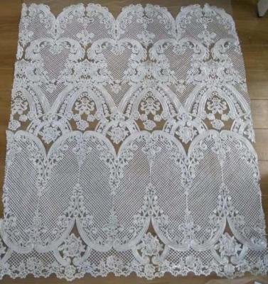 China Viable Polyester Organza Fabric Embroidery Mesh Lace Fabric Voile Fabric Wedding Lace Embroidery Decorated Polyester / Nylon White T/T for sale