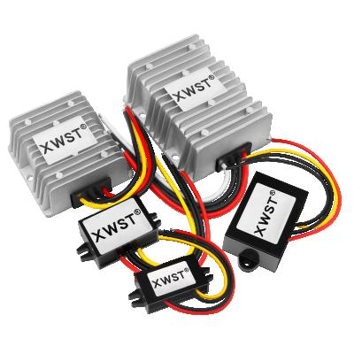 China Power Inverter Waterproof DC 20-75V 60V 5V DC to 1-30A Converter Step Back Buck Voltage Regulator Transformer Module for LED 74*74*32MM for sale