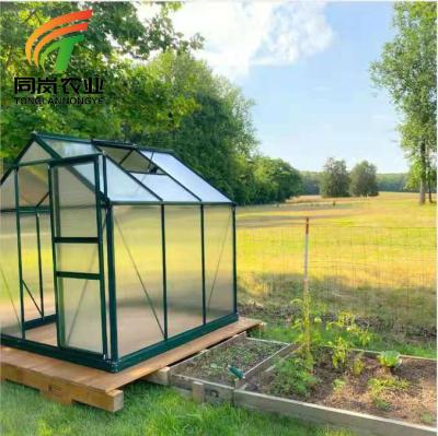 China Stable Structure Easily Assembled Polycarbonate Mini Small Aluminum Frame House Commercial Glass Used Garden Greenhouse For Sale for sale