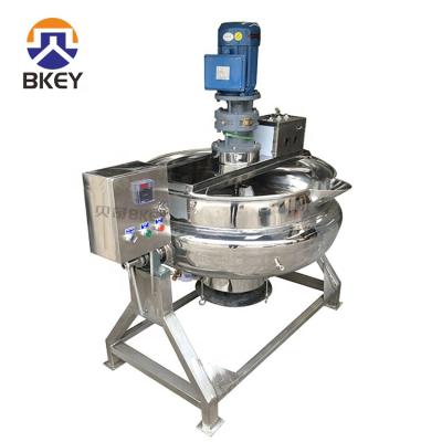 China Vegetable processing plant factory price stainless steel gas heating hot tomato sauce making machine with mixer for sale