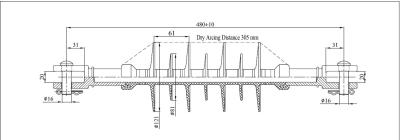 China aislador medio compuesto del callejón sin salida del voltaje de 25KV 70kN con la Y-horquilla en venta