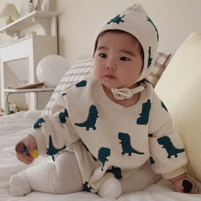 China Baby Boy Polo Creeper 100% Cotton Casual Jumpsuit With Collar And Rib Bee Embroidery Baby Romper High Quality 2 Pcs And Hats for sale