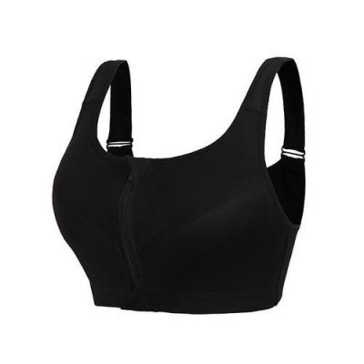 China Custom Hot Girls Sexy High Support Breathable Push Up Front Zip Close Padded Sports Bra for sale