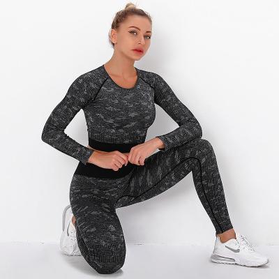 China New Breathable Women Gym Private Label Woman Sport Wear Seamless Suit Plus Size Activewear Set Wholesale for sale