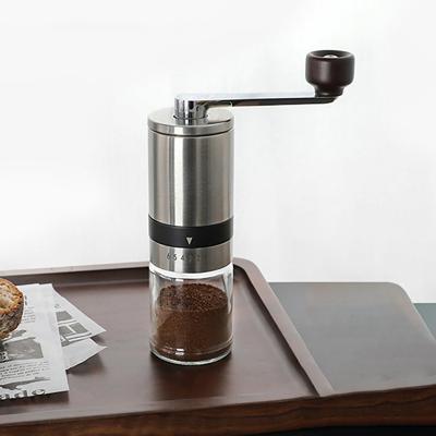 China Wholesale Stainless Steel Single Ceramic Core Mini Hand Crank Coffee Bean Stored Portable Grinder For Coffee for sale