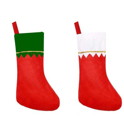 China Kids Candy Bag Red Plush Personalized Santa Snowman Christmas Stockings High Quality Embroidery Stockings for sale