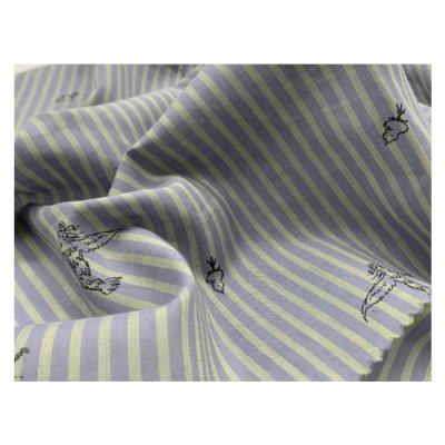 China Breathable Woven Stock Pure Cotton Yarn Dyed Cambric Fabric For Garment Sleepwear for sale