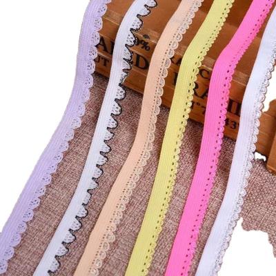 China Elastic Factory Price Customized Free Samples Picot Jacquard Elastic Band Webbing Strap For Underwear Clothing for sale