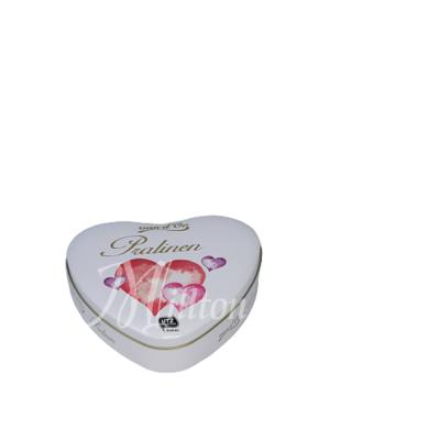 China White Food Heart Shape Tin Kid Tin Box Cookie Tin Box for sale