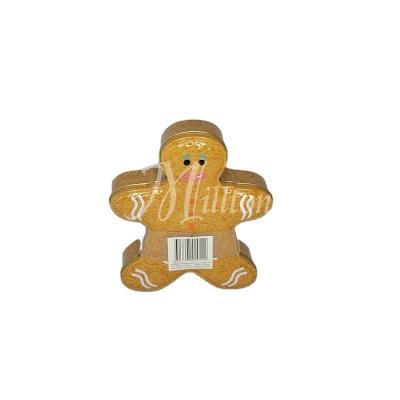 China Ginger Bread Man Tin Christmas Tin Cookie Food Tin Box for sale