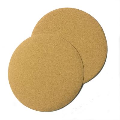 China 200pcs/box 3inch High Quality Gold Aluminum Oxide Disc Sand Round Sanding Paper Special For Painting Metal Wood for sale