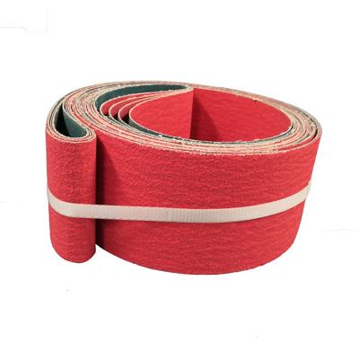 China Durable 100*2100mm Ceramic Coating Pure Abrasive Hard Cloth Abrasive Belts for sale