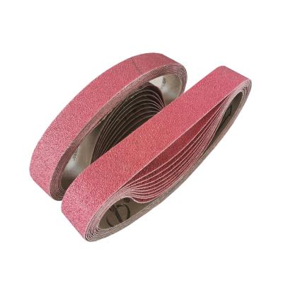 China 50x1800mm Red Y-Weight Cloth Base Alumina Dry And Wet Grinding Hard Zirconia Mixed Abrasive Belts Grinding Belts Abrasive Cloth Roll for sale