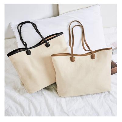 China Wholesale Buy Fashion 2021 Designer Custom Summer Large Canvas Women Tote Shoulder Bag Ladies Bulk Handbags For Gift for sale