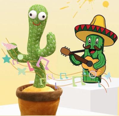 China 2021 hot singer and record dancing cacti plush toy doll child's voice recording cactus singing bustle singing and recording for sale