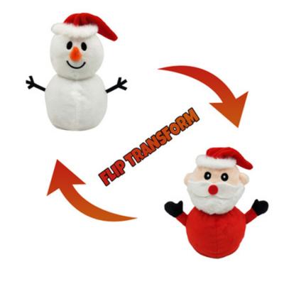 China Europe Christmas Flip Doll Double Sided Expression Flip Santa Doll Plush Toy for sale