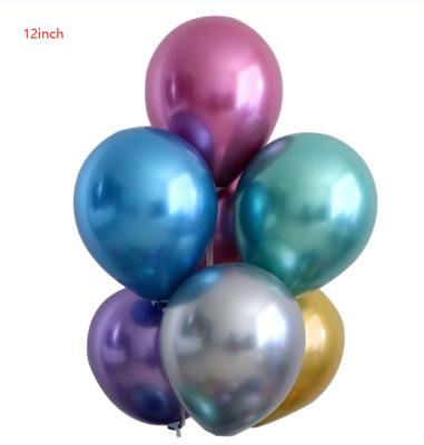 China 12 Inch Metal Bead Latex Decoration Gift Decoration Balloons Thick Metallic Chrome Metallic Globos Party Latex Chrome Decoration Birthday Balloon for sale