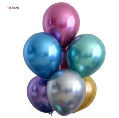 China Decoration Party Favor Gift Balloons Wholesale Glossy Pearl 10inch Latex Metal Balloons Thick Metallic Chrome Colors Helium Air Globos Balls for sale