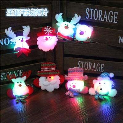 China teens girls boys 3+Kids young fans teens girls boys 3+Kids wholesale Christmas party decoration light led flashing glowing pin of Christmas for sale