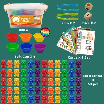 China Children Learning Materials Montessori Educational Toy Counting Bears Box Montessori Toys Felt. 26*20*3.3CM for sale