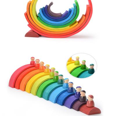 China Montessori Toys Rainbow Montessori Toys Hindi / Wooden Puzzle For Baby. 38*19*7.5cm for sale