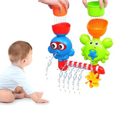 China Funny Bath Toy 2021 Kids Bathroom Playset Octopus Crabs Waterfall Station Sprinkle Water Game Bath Toy For Kids for sale