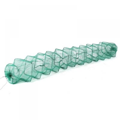 China Professional Fishing Lobster Shrimp Fish Catching Knotted PE Net Long Fishing Traps With Round And Rectangle Frames for sale