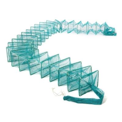 China Crayfish Shrimp Trap Professional Fishing PE Net Folding Crab/Lobster/Fish Trap Fishing Long Trap for sale