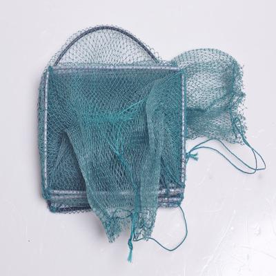 China Fishing Folding Crayfish Trap PE Long Train Net Fishing Trap With Ring Frame for sale