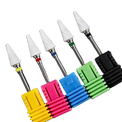 China Nail Drill Bits Lightweight Popular Color Tapered Sanding White Drill Bits For Nails for sale