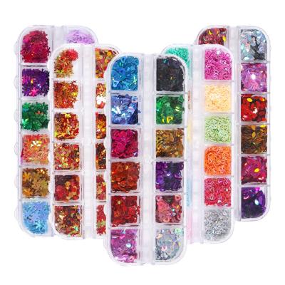 China Nail Decoration Christmas Nail Metallic Colorful Glitter Sparkles Iridescent Style Paillette Decoration 3D Sequins Decals Nail Art for sale