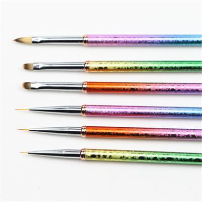 China Finger Nail Beauty 3 pcs / Nylon Nail Art Brush Sets Nail Art Liner Brush Metal Diamond Gradient Nail Set for sale