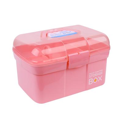 China Wholesale Pink Nail Art Salon Storage Plastic Storage Boxes pp Tool Box For Nail Art Tools for sale