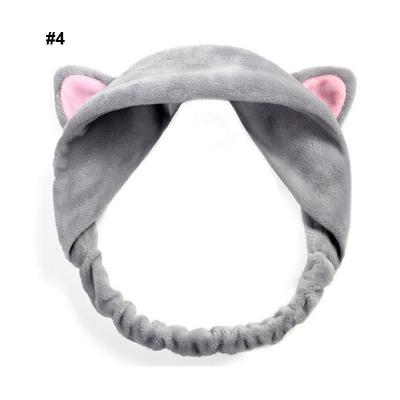 China Cute Fashion Girl's Fashion Cat Ears Bow Headband Hair Band Flannel Headband Large for sale