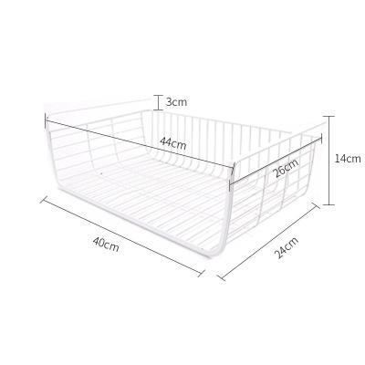 China Viable Stackable Metal Storage Organizer Rack Wire Under Shelf Basket Kitchen Hanging Racks for sale